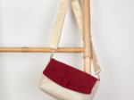 Rabat sac compagnon velours côtelé large grenat
