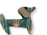 Barrette basset eventail or vert