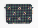 Pochette tissu tartan fleuri
