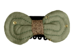 Barrette Noeud Anti-Glisse gaze pois or vert amande