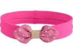 Bandeau jersey bébé noeud etoile or fuchsia