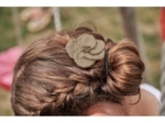 Petite Barrette Pétales de Fleur lin cuivré