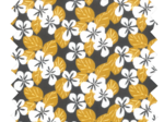 Tissu coton au mètre fleurs moutarde ex1055