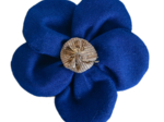 Petite Barrette Pétales de Fleur bleu navy