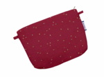 Mini pochette tissu gaze pois or grenat
