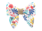 Barrette Mini Noeud Papillon champêtre bleuté