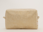 Trousse de toilette rectangle velours côtelé large doré