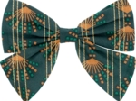 Barrette noeud papillon eventail or vert