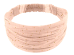 Bandeau fichu Enfant gaze pois or rose