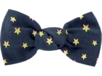 Barrette petit noeud etoile or marine 