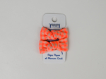 Barrettes clic-clac petits noeuds vichy orange fluo