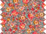 Tissu enduit  au mètre floral pêche