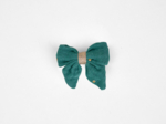 Barrette Mini Noeud Papillon gaze pois or eucalyptus
