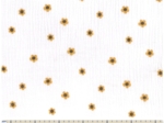 Tissu ex2517 double gaze blanche bouton d'or