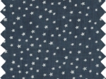 Tissu enduit  au mètre etoile argent jean