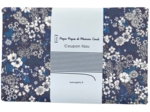 Coupon tissu 1 m ex2343 fleuri marine blanc outremer