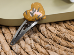 Barrette clic-clac cœur gypso ocre