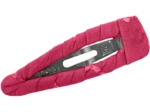 Barrette clic-clac tissu plumetis rose fuchsia