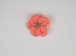 Petite Barrette Pétales de Fleur vichy orange fluo