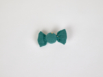 Petite barrette mini bonbon gaze pois or eucalyptus
