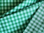 Tissu enduit au mètre vichy vert menthe
