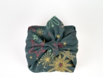 Furoshiki petit 35 x 35 cm ex2556 noel étoile de noel or vert bleu