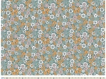 Coupon tissu 1 m  ex2503 fleuri retro lichen