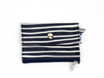 Mini pochette porte-monnaie rayé ivoire marine