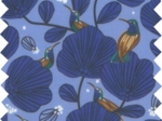 Tissu enduit  au mètre oiseau bleu ex1110