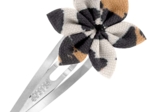 Barrette clic-clac fleur étoile leopard