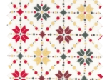 Coupon tissu coton 2 m - Ex2318 noël géométrique scandinave or écru