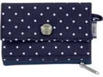 Mini pochette porte-monnaie pois marine