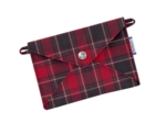 Petite pochette enveloppe tartan rouge