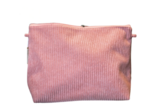 Trousse de toilette velours côtelé rose blush