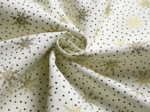 Tissu coton au mètre ex2655 noel flocons dorés