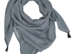 Foulard pompon vichy noir