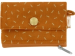 Mini pochette porte-monnaie paille dorée caramel