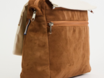 Base grande besace sans bandoulière suédine fauve