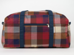 Sac week-end tartan lurex rubis