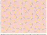 Coupon tissu 50 cm citron jaune rose ex1057