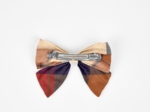 Barrette noeud papillon tartan lurex rubis