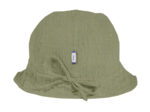 Chapeau soleil charlotte gaze pois or vert amande