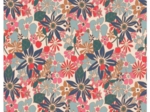 Tissu enduit au mètre cerise en fleur