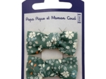 Barrettes clic-clac petits noeuds fleuri kaki