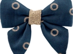 Barrette Mini Noeud Papillon bulle bronze marine