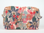 Trousse de toilette rectangle cerise en fleur