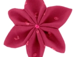Barrette fleur étoile 4 plumetis rose fuchsia