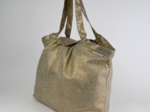 Sac cabas moyen velours côtelé large doré