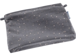 Mini pochette tissu gaze gris or