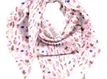 Foulard pompon herbier rose
